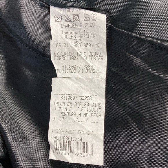 Julian Marcuir Black Leather Zip Front Jacket - Picture 11 of 12